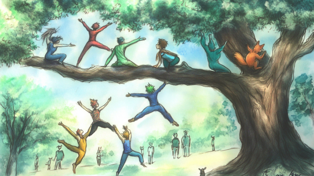 Ketika Yoga Mengudara: Seni Menyeimbangkan Diri di Atas Pohon